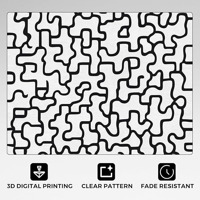 Abstract Geometric Rugs for Entryway, 2x3 ft, Black White Labyrinth Area Rugs for Bedroom Kitchen Entrance, Soft Non Slip Washable Modern Abstract Indoor Door Mat Home Decorations Dt-Ghf-31