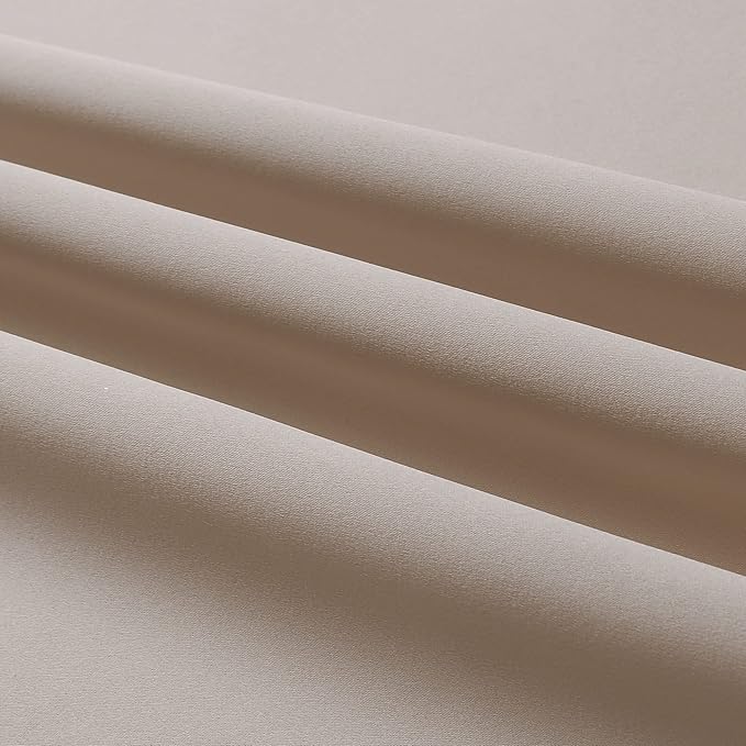 DUALIFE Light Brown Curtains for Living Room 2 Panels 63 Inches Long Solid Blackout Curtain Panels Thermal Insulated Grommet Top Room Darkening Curtains for Bedroom 52 x 63 Inch Length