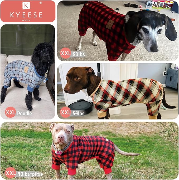 KYEESE Dog Pajamas Medium Sized Dog Comfy Pet Clothes Soft Coat Stretchy Onesie Lightweight Pjs Velvet Jammies,Pink, XX-Large