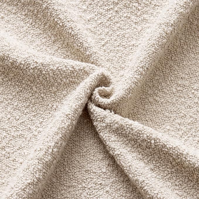 ANRODUO Pack of 2 Textured Boucle Throw Pillow Covers Soft Oatmeal Decorative Accent Solid Pillow Cases Cozy Modern Couch Cushion Case for Chair Sofa Bedroom Living Room Home Decor, 20 x 20 Inch