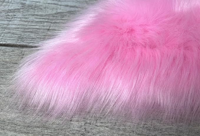 Free Shape Luxury Soft Fluffy Shag Area Rug Double 2'x6', 60x180cm - Vegan Fur Ultra Soft Indoor Carpet Nursery Rugs for Bedroom Home Decor, Pink