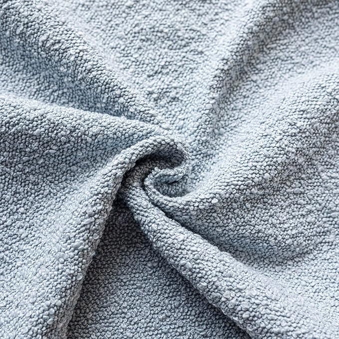 Foindtower Decorative Textured Boucle Throw Pillow Covers Accent Solid Pillow Cases Neutral Soft Cozy Couch Cushion Case for Chair Sofa Bedroom Living Room Home Decor 24 x 24 Inch,Light Blue