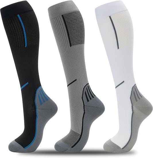 fenglaoda Compression Socks for Women Men 3 Pairs Graduated Compression Support Circulation Socks for Nurses