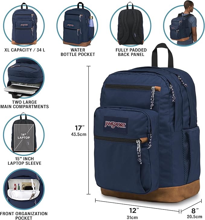JanSport Cool Backpack with 15-inch Laptop Sleeve, Large Computer Bag Rucksack with 2 Compartments, Ergonomic Straps, Painterly Mushrooms