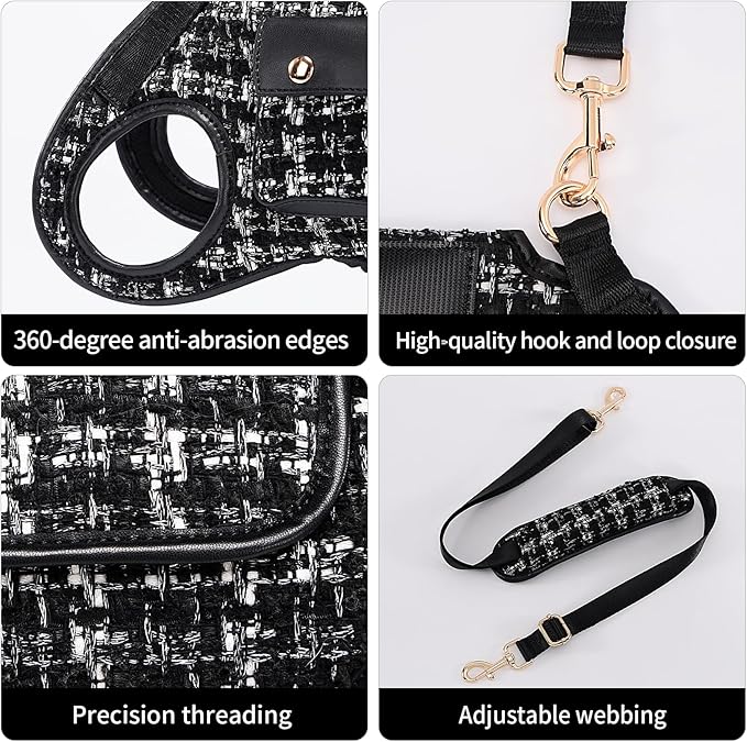 Wakytu Dog Lift Harness Dog Carrier Dog VES Harness Adjustable Dog Leash with Small Puppy Treat Bag（Black,L）
