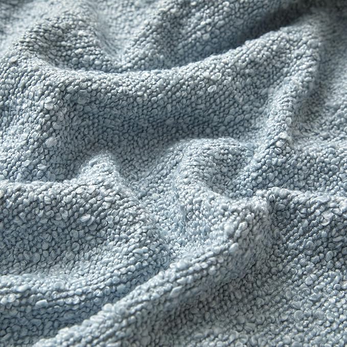 JUSPURBET Light Blue Decorative Pillow Covers 24x24 Set of 2 Throw Pillow Covers for Couch Sofa Bed Cozy Boucle Textured Cushion Covers Cases with Hidden Zipper for Living Room Home Decor