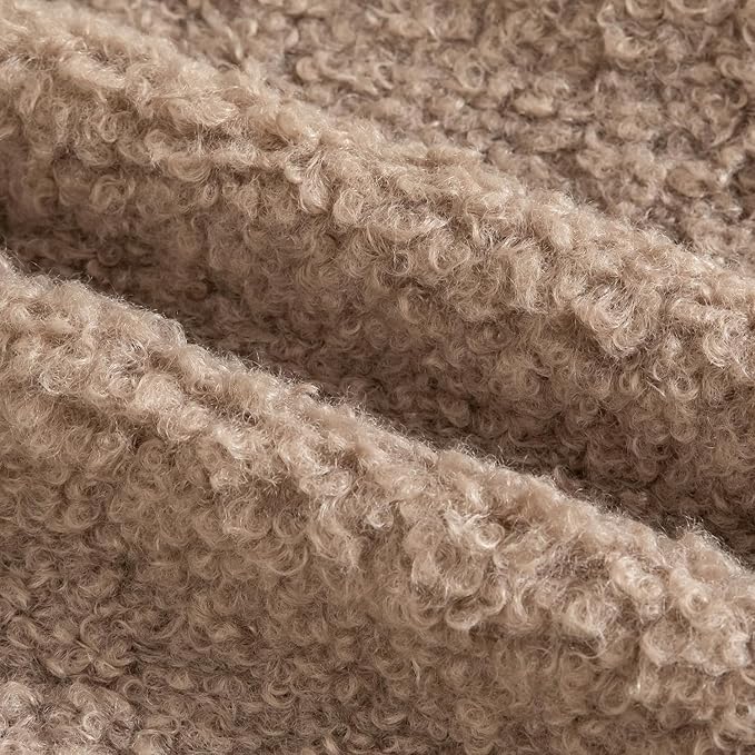 Yaertun Pack of 2 Faux Fur Throw Pillow Covers Decorative Sherpa Boucle Pillow Covers Fuzzy Soft Pillowcases Sheepskin Fleece Cushion Case for Couch Sofa Bed Living Room 12x20 Inch Khaki