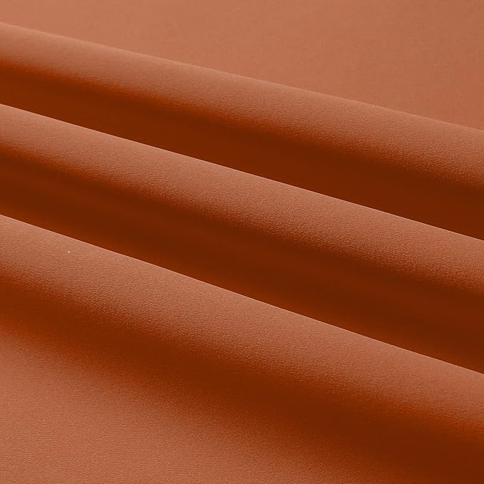 DUALIFE Terracotta Curtains-Rust Blackout Curtains for Small Windows 54 Inch Length Burnt Orange Solid Curtain Panels Thermal Insulated Grommet Short Room Darkening Curtains for Bedroom
