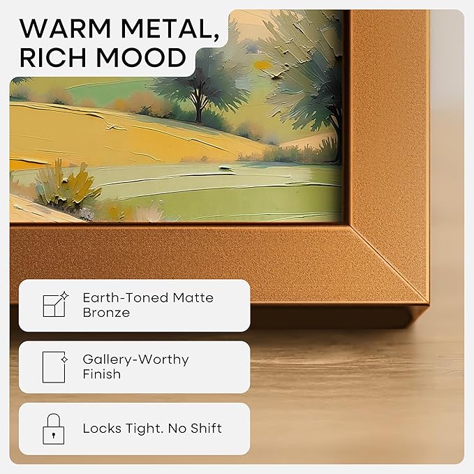 Homeforia 20x30 Picture Frame Bronze, High End Metal 20 x 30 Large Poster Frames with Mat 16 by 24 for Photo, 20x30 Brass Frame Matted to 16x24, 30x20 Hanging Frame, Tempered Glass, Wall Kit, Set of 2