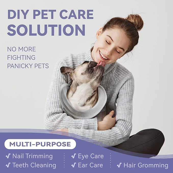 Loflaze Dog Grooming Hammock Harness for Dogs & Cats with Pet Nail Clipper Trimmer - Cat Hanger Sling for Trimming Clipping Nails- Dog Hammock Restraint Bag for Small Medium Large pet （ Grey S ）