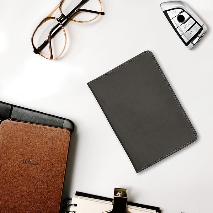 kwmobile Registration and Insurance Holder - Car Document Holder for Vehicle Documents and Cards - PU Leather - Black