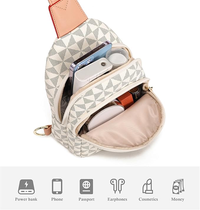 INICAT Crossbody Sling Bags Fanny Packs Valentine's Day Gifts Vegan Leather Travel Vacation Essentials Purses Women