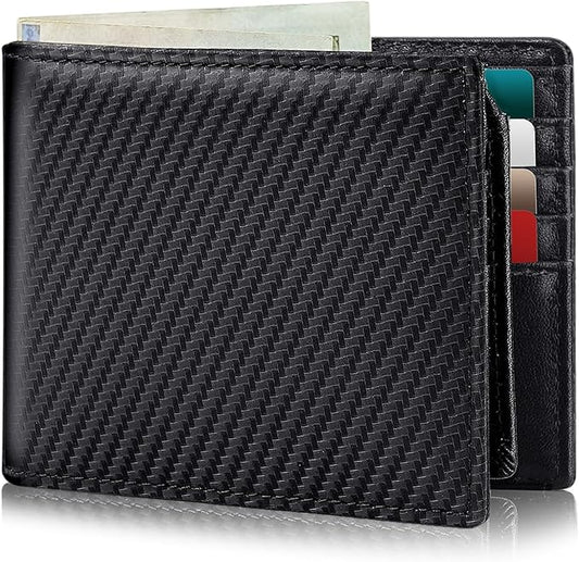 Artpaxy Mens Wallet Bifold Genuine Leather RFID Blocking Wallet for Men with 2 ID Windows 11 Card Holders 2 cash pockets 1 Gift Box