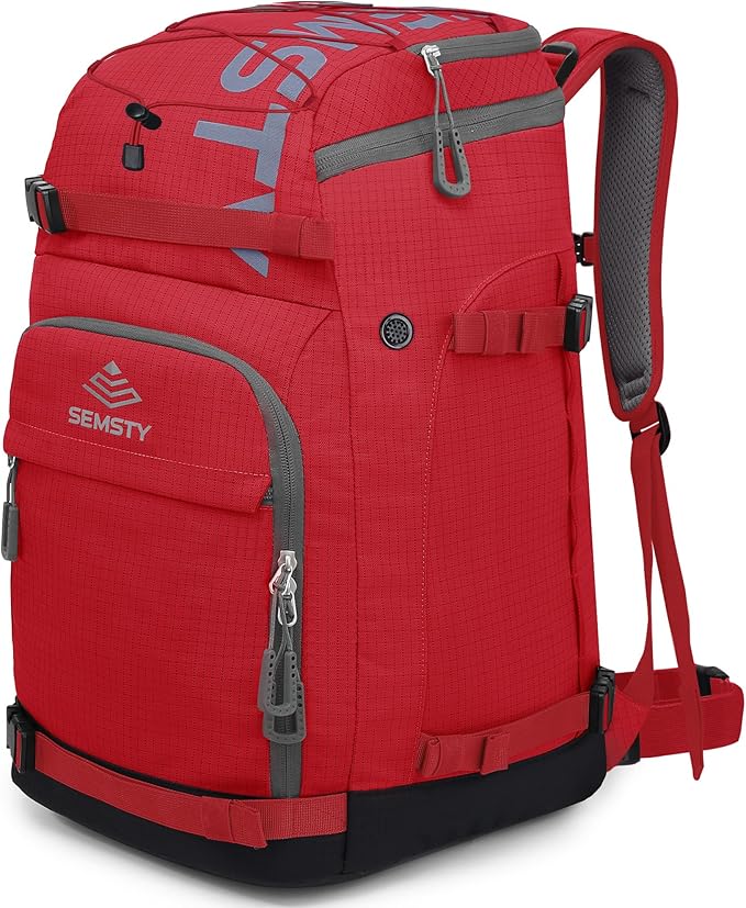 Ski Boot Bag, 55L/70L Waterproof Ski and Snowboard Boots Travel Backpack for Skis, Snowboard, Ski Helmet, Goggles, Gloves & Accessories