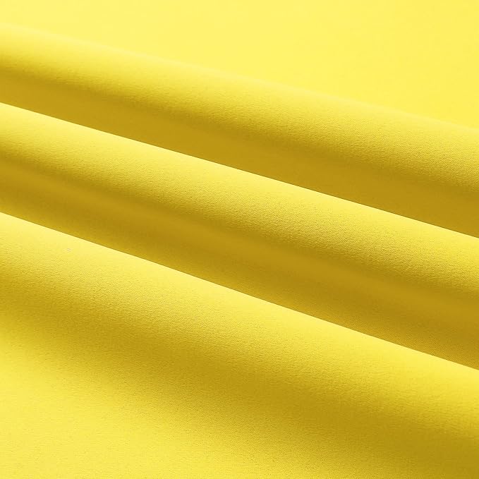 DUALIFE Bright Yellow Blackout Curtains - Room Darkening Curtain Drapes Grommet Thermal Insulated Small Window Curtains for Kids Bedroom, 2 Panels Sets (38 x 54 Inches Long, Illuminating Yellow)