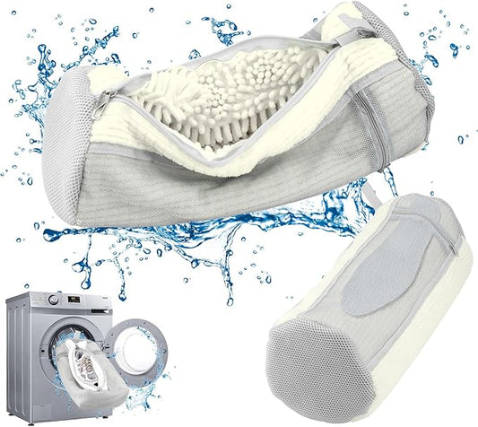Shoe Washing Bag for Washing Machine - Durable Shoe Washing Machine Bag for Most Children's Shoes (Small White 2PCS)