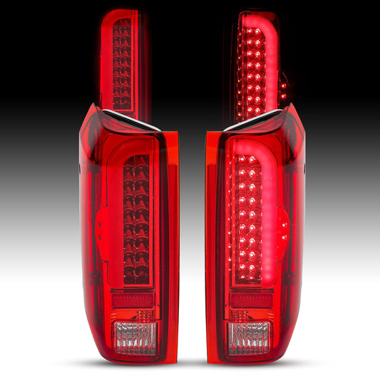HECASA Tail Light Brake Lamps 3D LED Tube Bar for Ford F150/F250/F350/Bronco - Red Lens, Model MO-1621