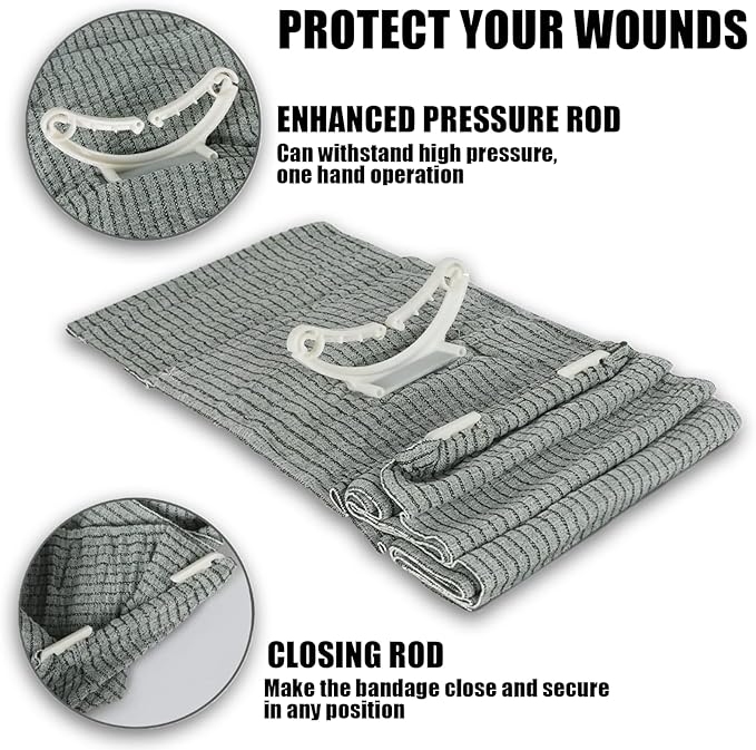 Israeli Style Emergency Bandage - 6 Inch, Sterile Vacuum Sealed - Combat Tactical First Aid Kit IFAK Supplies - Compression Trauma Wound Dressing, 6 Count