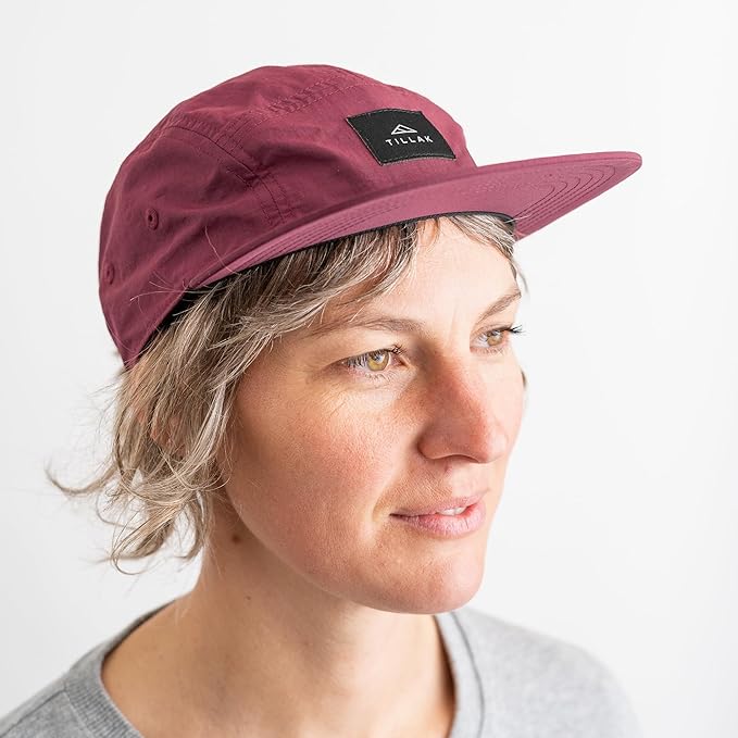 Tillak Wallowa Camp Hat, Lightweight Nylon 5 Panel Cap with Snap Closure