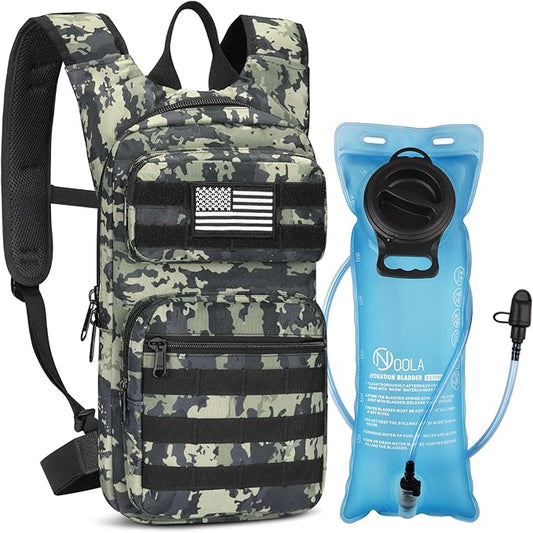 NOOLA Hydration Backpack with 3L TPU Water Bladder, Tactical Molle Water Backpack for Men Women, Hydration Pack for Hiking, Biking, Running and Climbing