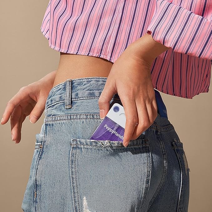 PeppyHands Hand Sanitizer, Hand Sanitizer Spray, Hydrating Spray for Hand, Portable Sanitizer spray Set ﻿for Travel Size, 500-Sprays Each Multi-Flavor (Mint.)