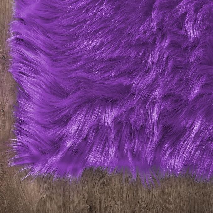Latepis Purple Sheepskin Large 5x7 Area Rugs for Living Room Throw Rugs for Bedroom Washable Faux Fur Rug Fluffy Fuzzy Boho Rug Home Decor Rectangle