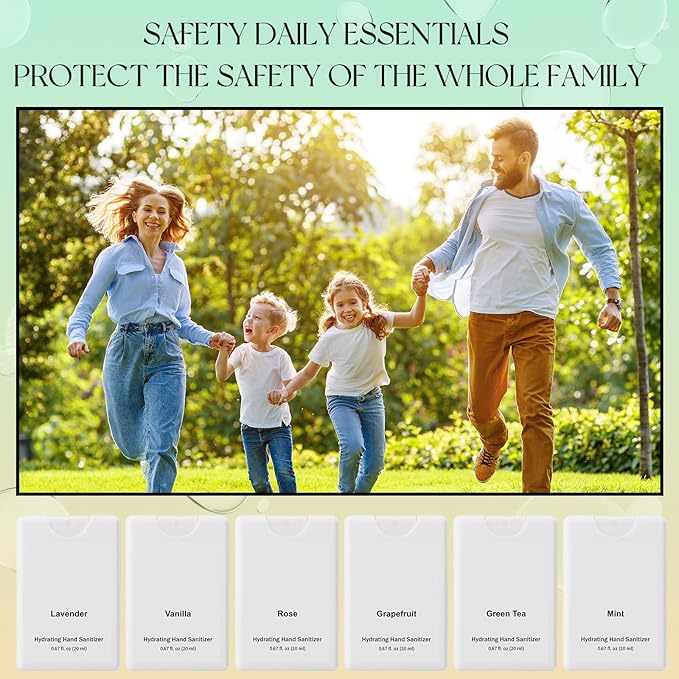 24 Pack Mini Hydrating Hand Sanitizer Spray Bulk Scented Hand Sanitizer Spray Travel Size Refillable Pocket Portable Thank You Gifts for Staff Office Teacher Nurse