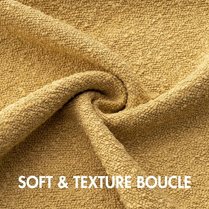 MIULEE 18x18 Inch Decorative Pillow Covers for Couch Bed Set of 2 Textured Boucle Neutral Winter Throw Pillows Gold Accent Solid Cushion Pillowcases Sofa Livingroom Home Decor
