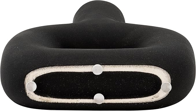Sagebrook Home Modern Stoneware Vase - Matte Dolomite Decorative Accent for Home, Office & Living Room - Contemporary Minimalist Design - 8" Black