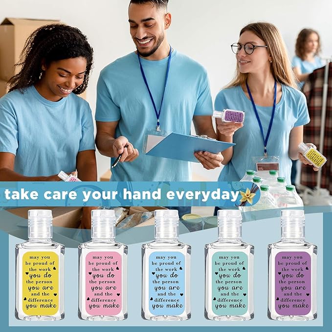 120 Pcs Thank You Gifts for Coworker Mini Hand Sanitize Gel Bulk Scent Hand Sanitizer Travel Size Inspirational Appreciation Gifts for Party Supplies Friends Teacher Employee