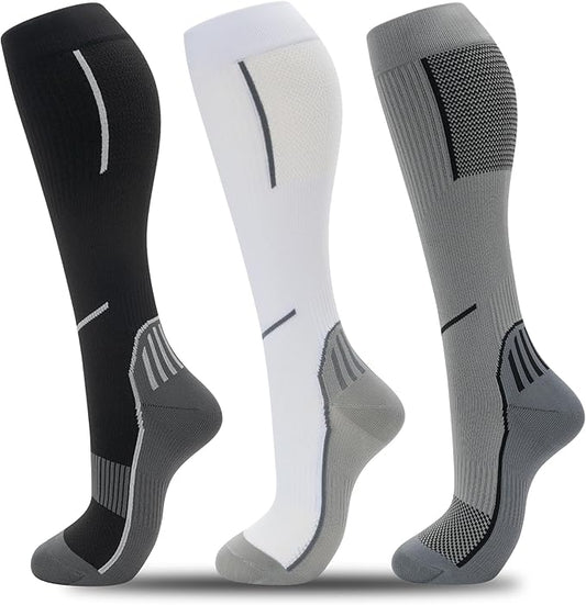 fenglaoda Compression Socks for Women Men 3 Pairs Graduated Compression Support Circulation Socks for Nurses