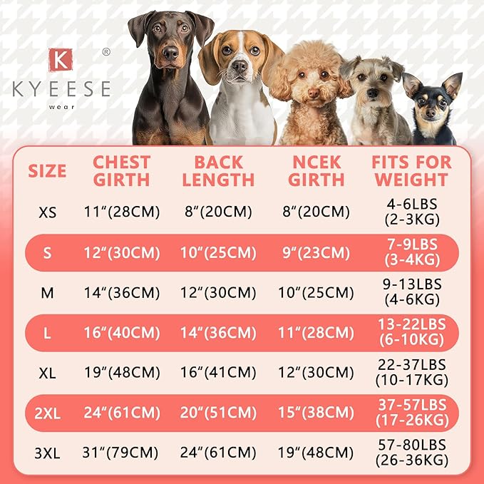 KYEESE Dog Pajamas Soft Coat Stretchy Onesie Comfy Pet Clothes Plaid Dog Pajamas for Small Dogs Boy Girl Velvet Doggie Jammies Lightweight Pjs,Pink, Small