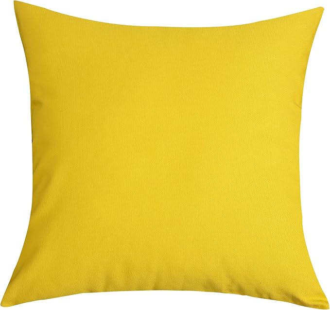 TangDepot Handmade Decorative Solid 100% Cotton Canvas Throw Pillow Covers/Pillow Shams, (22"x22", Yellow)