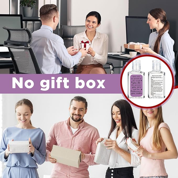 10 Pcs Thank You Gifts for Coworker Mini Hand Sanitize Gel Bulk Scent Hand Sanitizer Travel Size Inspirational Appreciation Gifts for Party Supplies Friends Teacher Employee