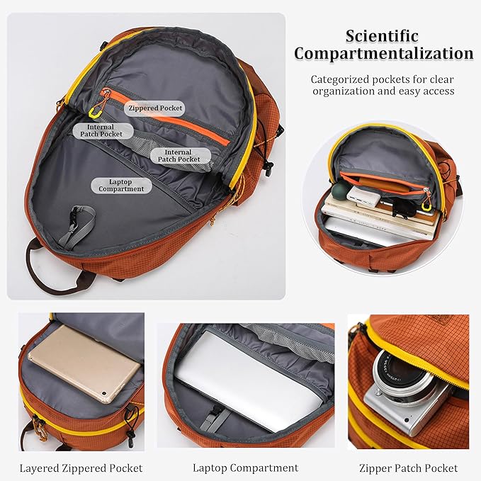 W WINTMING Small Hiking Backpack Travel Backpacks 20L Lightweight Hiking Daypack for Women Men Camping Daily Commuting (Black)