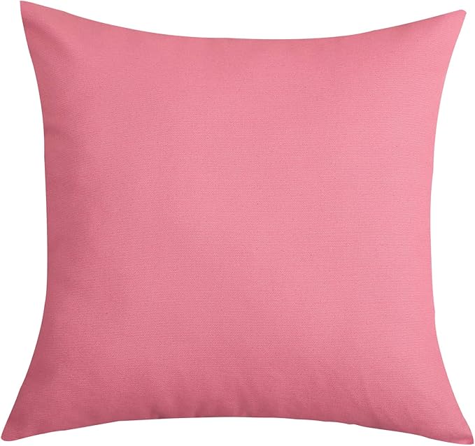 TangDepot Handmade Decorative Solid 100% Cotton Canvas Throw Pillow Covers/Pillow Shams, (12" x12" , Pink, 1 Count (Pack of 1))