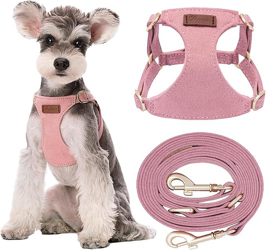 Puppytie No Pull Small Dog Harness with Multifunction Dog Leash, Lightweight Soft Adjustable No Choke Escape Proof Pet Harness Vest, Pink