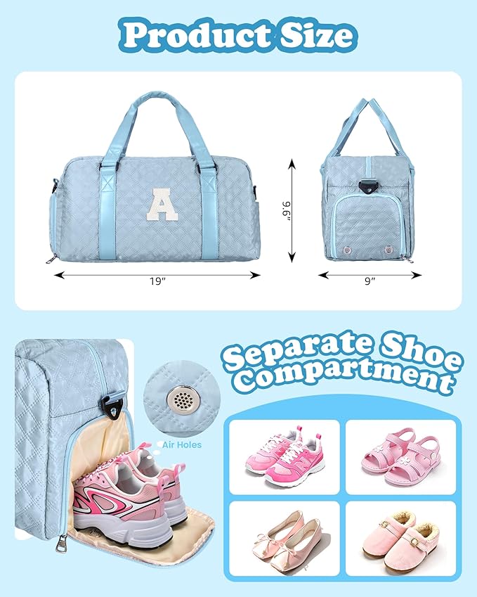 Elilier Travel Bags, Gifts for Friends Female Women, Initial Travel Duffel Bag, Gym Bag, Personalized Weekender Bag, Friend Wedding Girlfriend Birthday Gifts for Teen Girls, Graduation Gifts