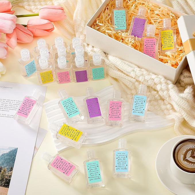 120 Pcs Thank You Gifts for Coworker Mini Hand Sanitize Gel Bulk Scent Hand Sanitizer Travel Size Inspirational Appreciation Gifts for Party Supplies Friends Teacher Employee