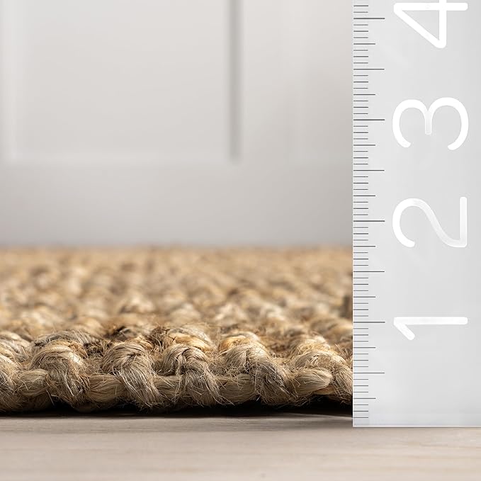 Nuloom Daniela Natural, 5' x 8' Oval, Handmade, Jute, Tassel, Soft and Textured, High Traffic, Stain Resistant, Easy Clean, Durable Area Rug for Bedroom, Living Room, Dining Space, Foyer, Entryway