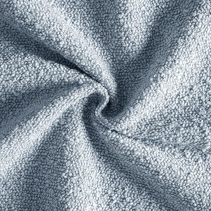 MIULEE 18x18 Inch Decorative Pillow Covers for Couch Bed Set of 2 Textured Boucle Neutral Winter Throw Pillows Light Blue Accent Solid Cushion Pillowcases Sofa Livingroom Home Decor