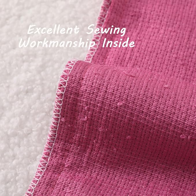 FUTEI Pack of 2 Hot Pink Decorative Throw Pillow Covers 26x26 Inch Soft Cozy Solid Boucle Textured Euro Pillow Shams,Modern Home Decor for Couch Bed Living Room
