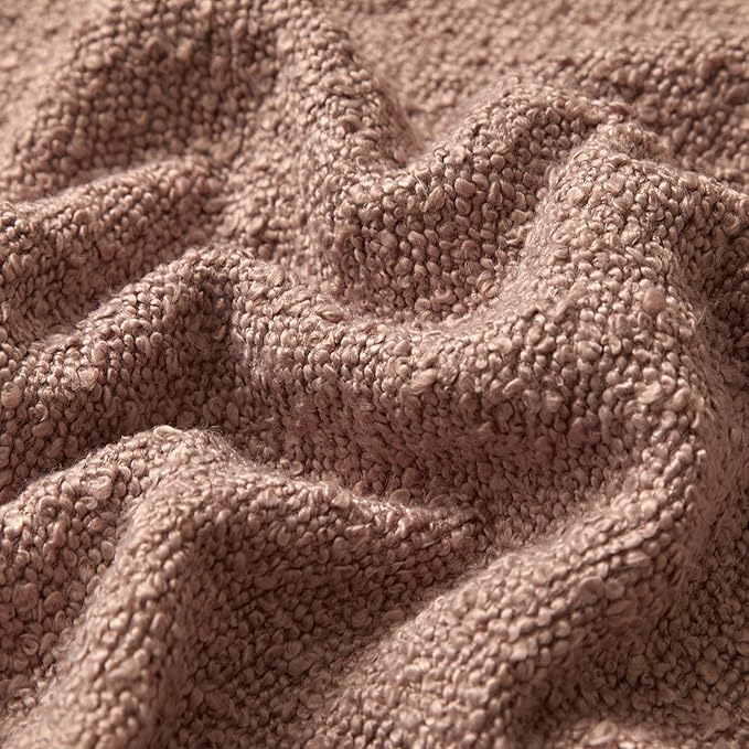JUSPURBET 24x24 Throw Pillow Covers Set of 2 Decorative Pillow Covers for Couch Sofa Bed Cozy Boucle Textured Cushion Covers Cases with Invisible Zipper for Living Room Home Decor,Jam