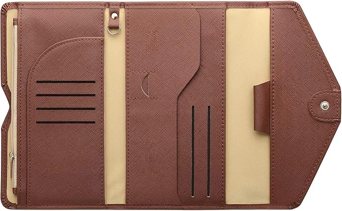 Vintage Style Genuine Leather Unisex RFID Blocking Passport Holder Travel Organizer