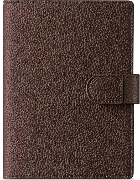 VULKIT Leather Passport Wallet for 2 Passports Slim Double Passport Holder RFID Blocking Passport Travel Wallet with ID Window for Women