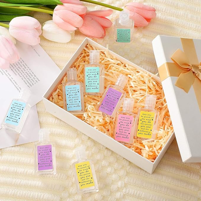 120 Pcs Thank You Gifts for Coworker Mini Hand Sanitize Gel Bulk Scent Hand Sanitizer Travel Size Inspirational Appreciation Gifts for Party Supplies Friends Teacher Employee
