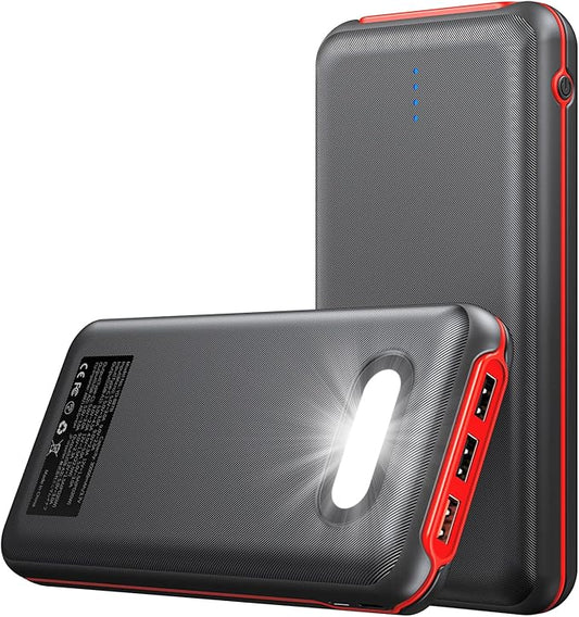 Portable Charger, 30000mAh 22.5W Fast Charging Power Bank with Flashlight and 4 Outputs, USB C External Charger, Travel Essential Battery Pack for iPhone, Galaxy, LG, Pad Mini, Tablet, and More
