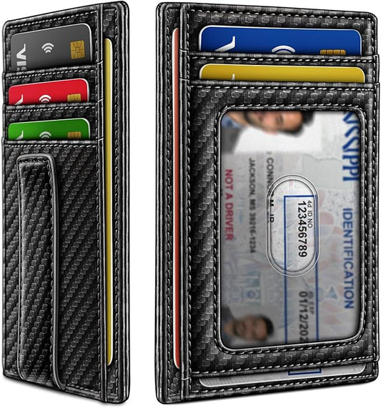 BULLIANT Men Wallet,Slim Leather Wallet Money Clip Card Hodler For Men Gift 8 Cards RFID Blocking