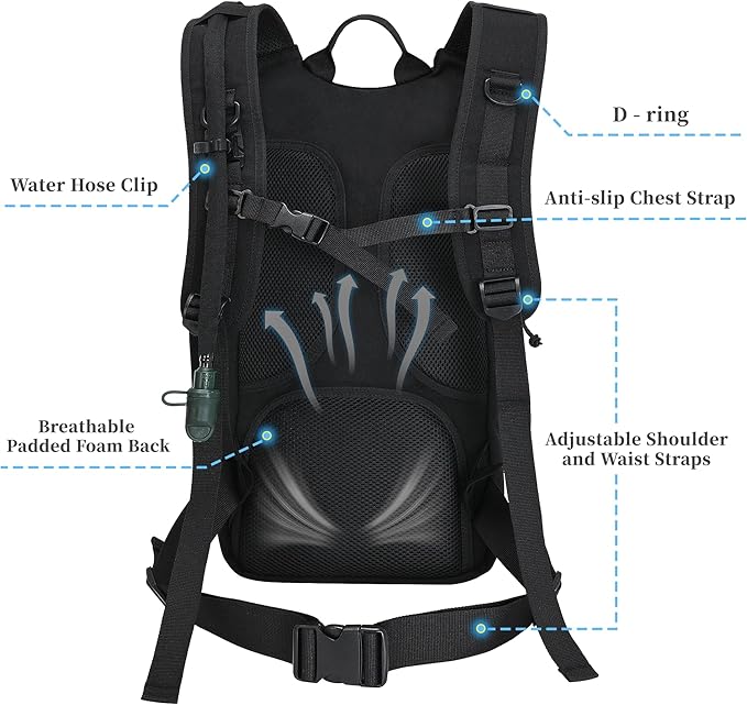 Tactical Hydration Backpack,tactifans Water Backpack with 3L Water Bladder,Tactical Molle Hydration Pack for Men Women,Hydration Pack Backpack for Hiking,Running,Hunting,Biking