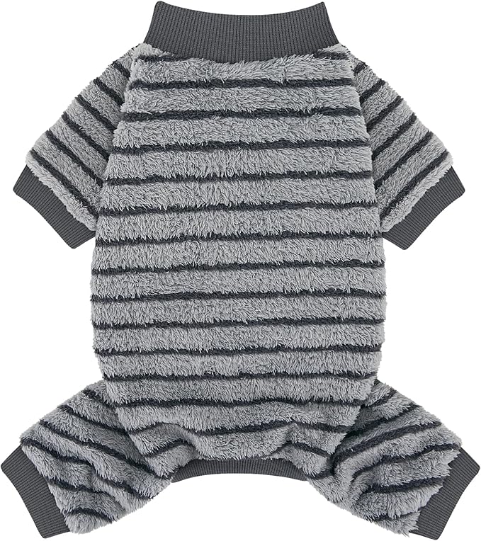 XPUDAC Stripe Dog Sweater Fleece Dog Pajamas Winter Pet Clothes for Small Medium Dogs Girl Boy Doggy Apparel for Cold Weather, XL